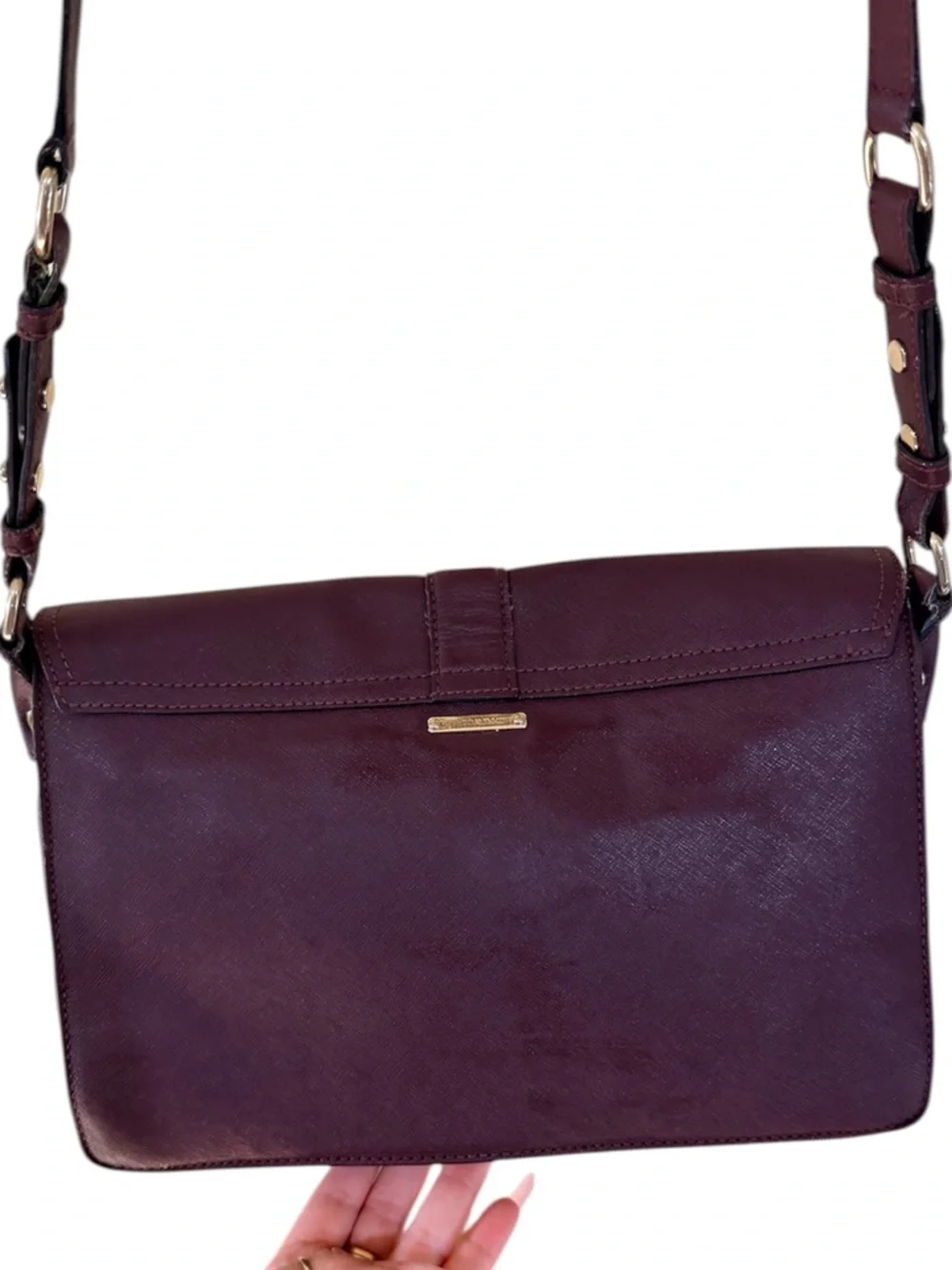 Rebecca Minkoff Hudson Moto Burgundy Leather Crossbody Bag